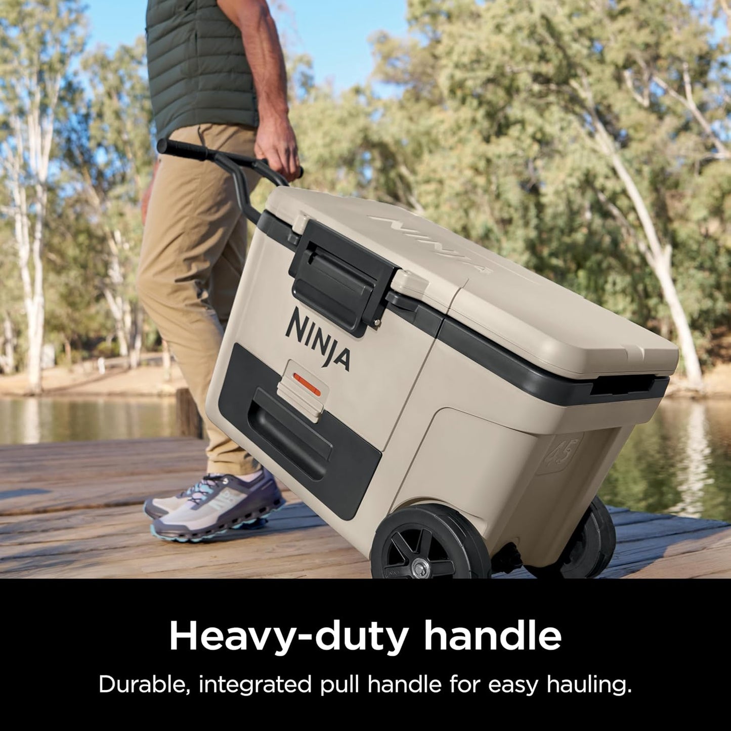 65QT Rolling Cooler with Dry Storage – Keeps Ice Cold for Days | Beach, Camping, Tailgates & More