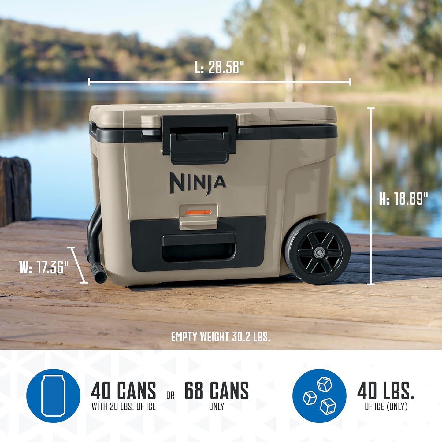 65QT Rolling Cooler with Dry Storage – Keeps Ice Cold for Days | Beach, Camping, Tailgates & More