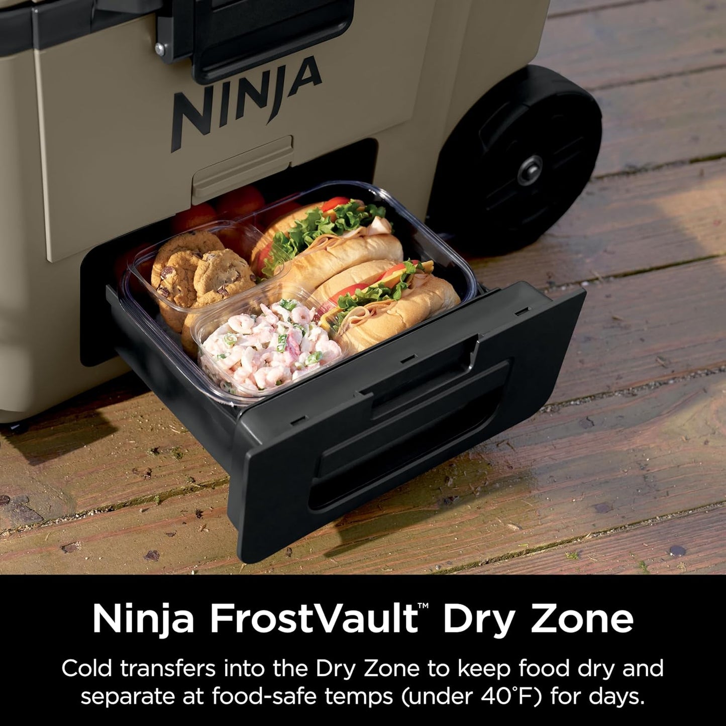 65QT Rolling Cooler with Dry Storage – Keeps Ice Cold for Days | Beach, Camping, Tailgates & More