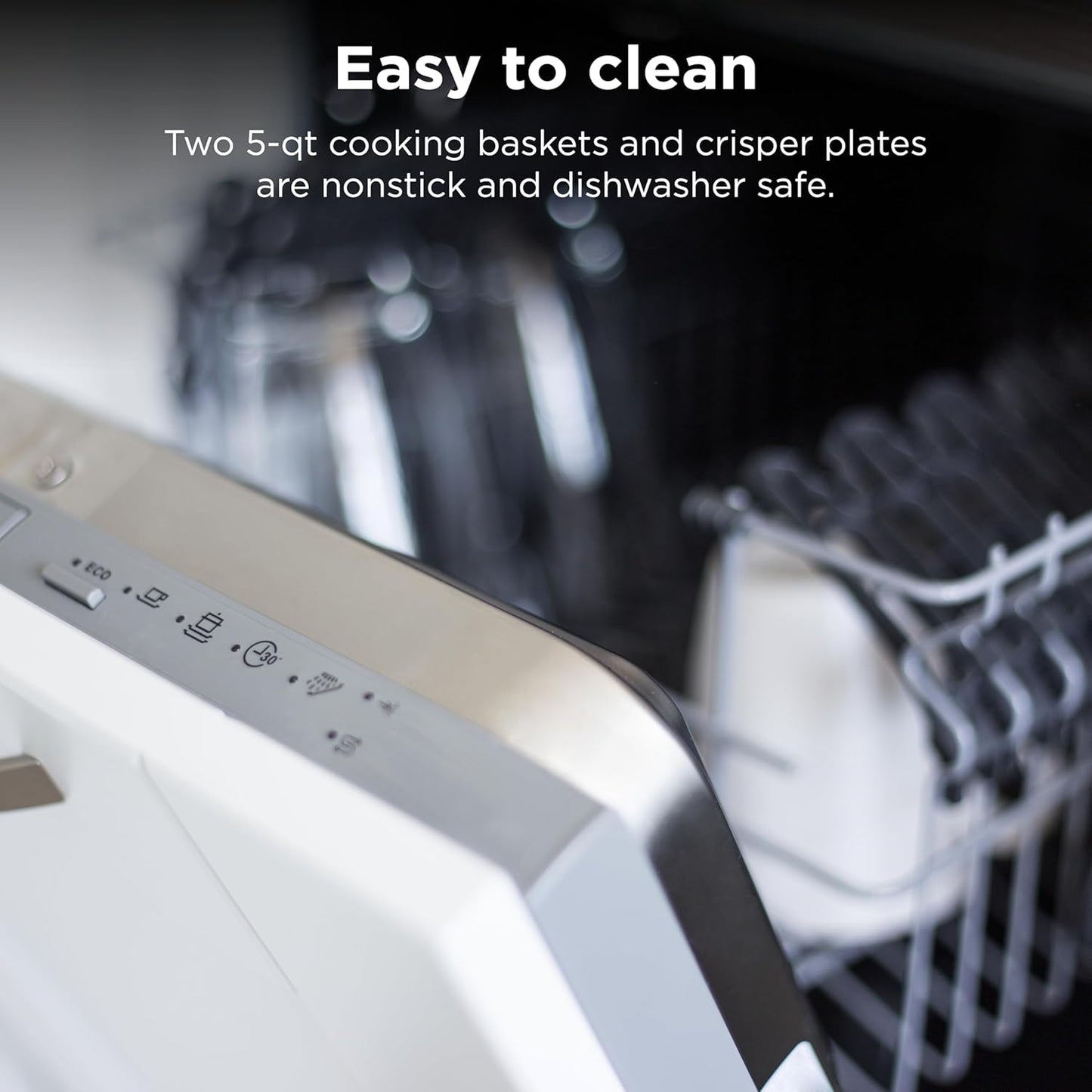 10QT DualZone XL Air Fryer – 6-in-1 Smart Cooker with 2 Independent 5QT Baskets, Smart Cook Thermometer, Air Fry, Roast, Bake, Dehydrate, Reheat – Grey DZ550